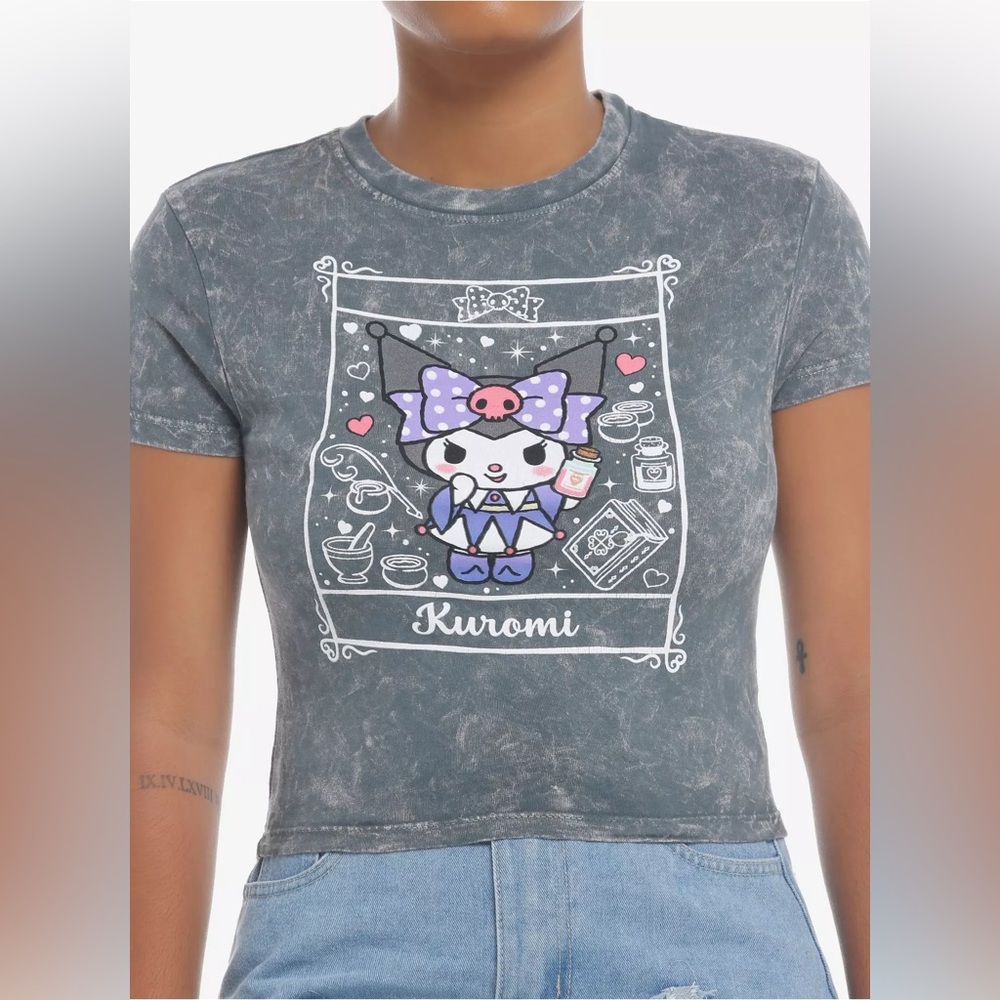 Kuromi Magic Card Tie-Dye Girls Baby T-Shirt